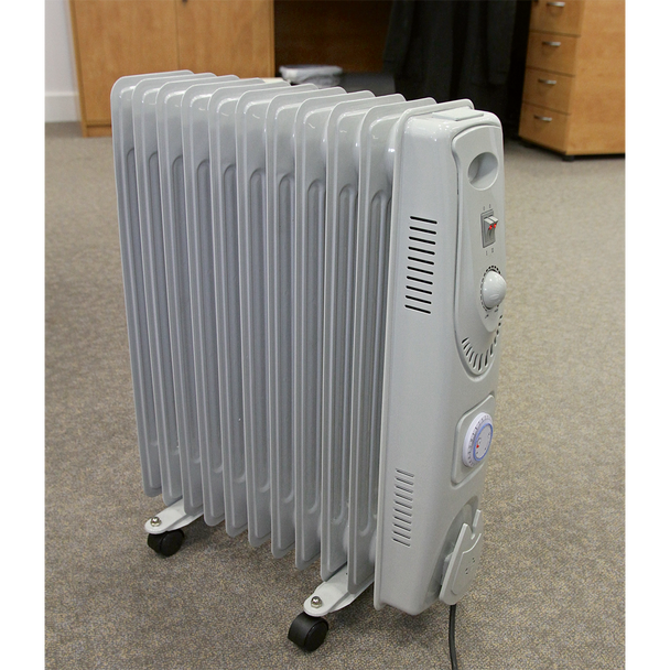 Sealey RD2500T ⏐ 11-Element Oil Filled Radiator with Timer 2500W/230V