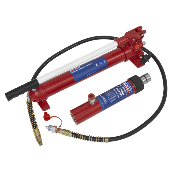 Sealey RE97.10-COMBO ⏐ Snap Push Ram with Pump & Hose Assembly 10 Tonne