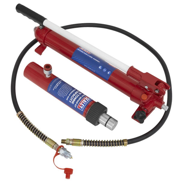 Sealey RE97.10-COMBO ⏐ Snap Push Ram with Pump & Hose Assembly 10 Tonne