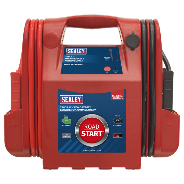 Sealey RS103 ⏐ RoadStart® 12V Emergency Jump Starter 3200 Peak Amps