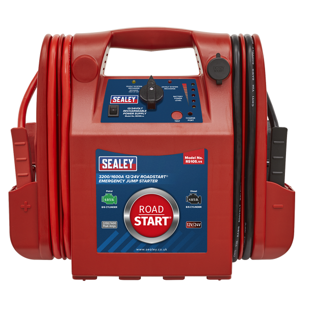 Sealey RS105 ⏐ RoadStart® 12/24V Emergency Jump Starter 3200/1600 Peak Amps