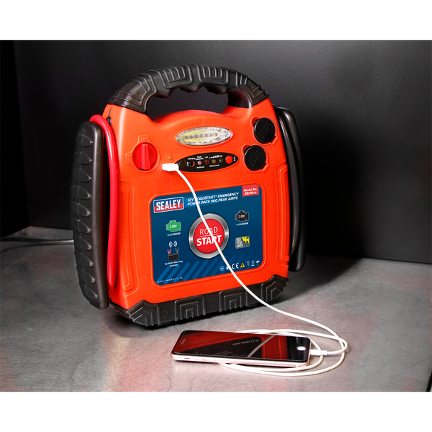 Sealey RS131 ⏐ RoadStart® 12V Emergency Jump Starter 900 Peak Amps