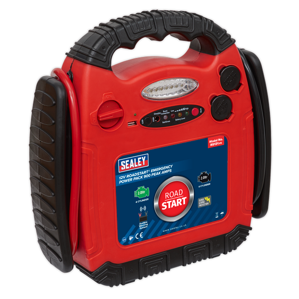 Sealey RS131 ⏐ RoadStart® 12V Emergency Jump Starter 900 Peak Amps