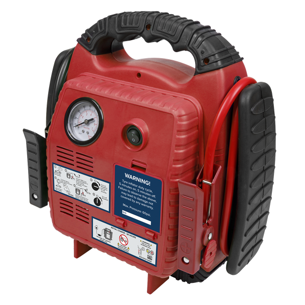 Sealey RS132 ⏐ RoadStart® 12V Emergency Jump Starter with Air Compressor 900 Peak Amps
