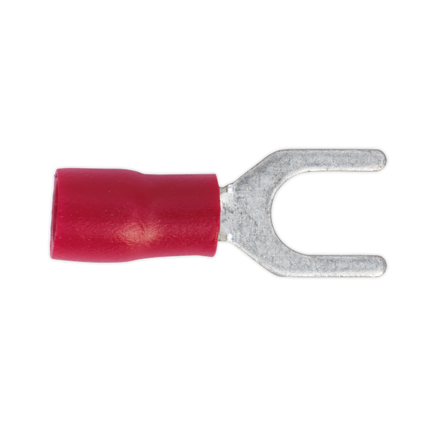 Sealey RT14 ⏐ Easy-Entry Fork Terminal 5.3mm (2BA), Red - Pack of 100
