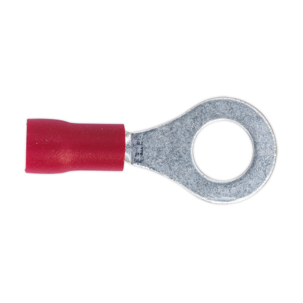 Sealey RT26 ⏐ Easy-Entry Ring Terminal 6.4mm (1/4"), Red - Pack of 100