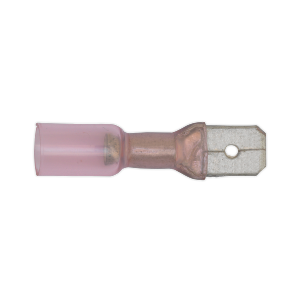 Sealey RTSPM25 ⏐ Heat Shrink Push-On Male Terminal 6.3mm, Red - Pack of 25