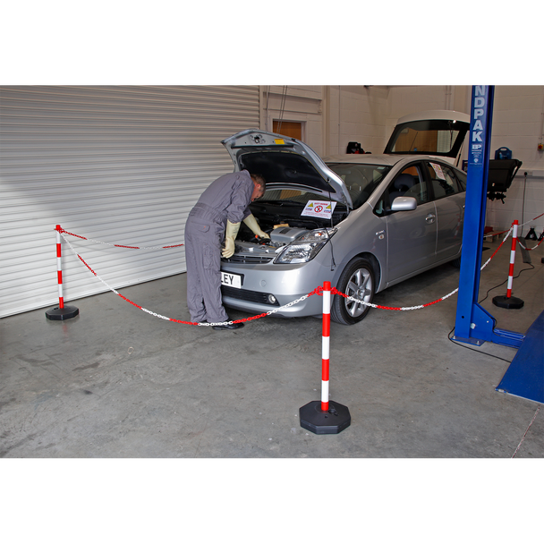 Sealey RWSBKIT ⏐ Post & Chain Kit 25m - Red/White