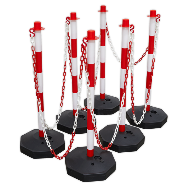 Sealey RWSBKIT ⏐ Post & Chain Kit 25m - Red/White