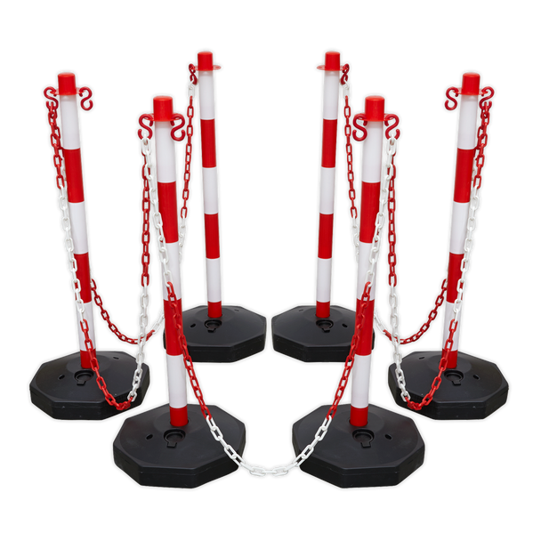 Sealey RWSBKIT ⏐ Post & Chain Kit 25m - Red/White