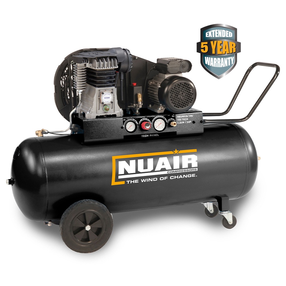 Nuair NB2800B/150/3M TECH PRO (230 Volt) (13 Amp) | 12.5 CFM Piston Air Compressor