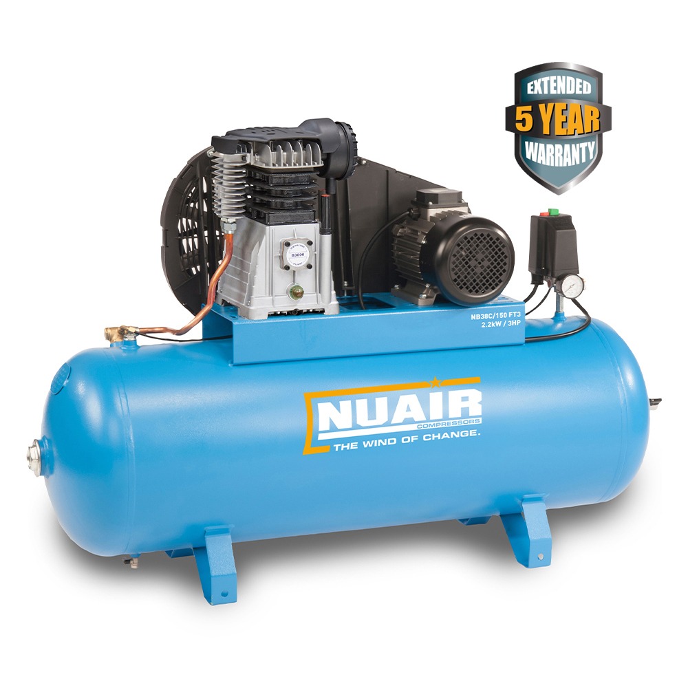 Nuair NB38C/150 FT3 PRO (400 Volt) | 13.95 CFM Piston Air Compressor