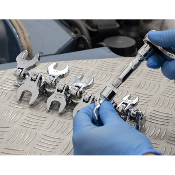 Sealey S01043 ⏐ Siegen Flexible Crow's Foot Open-End Spanner Set 3/8"Sq Drive 10pc