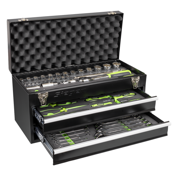 Sealey S01055 ⏐ Siegen Portable Tool Chest 2 Drawer with Tool Kit 90pc