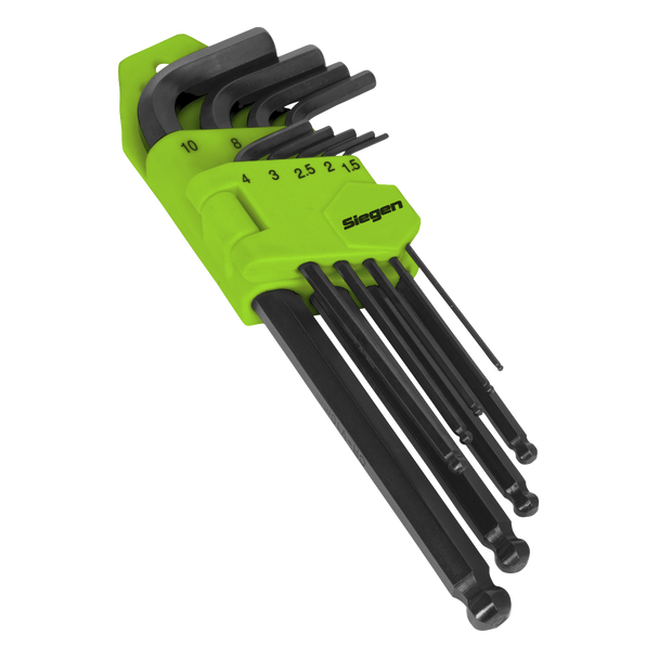 Sealey S01093 ⏐ Siegen Long Ball-End Hex Key Set 9pc