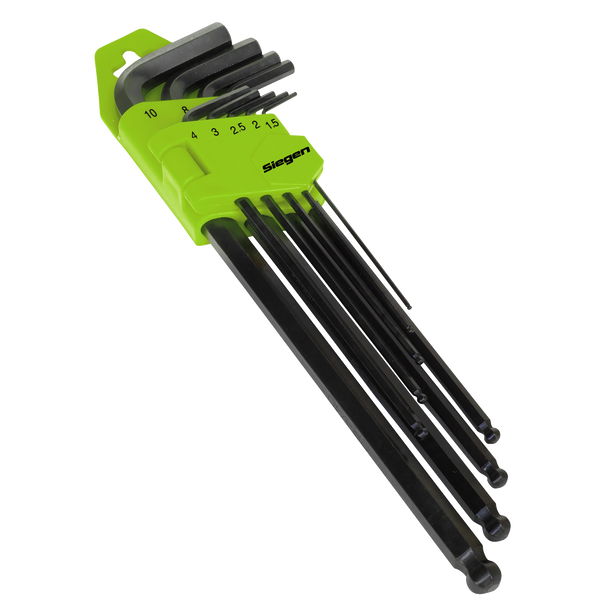 Sealey S01094 ⏐ Siegen Extra-Long Ball-End Hex Key Set 9pc