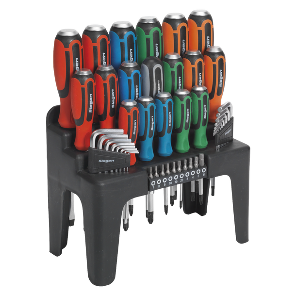Sealey S01106 ⏐ Siegen Hammer-Thru Screwdriver, Hex Key & Bit Set 44pc