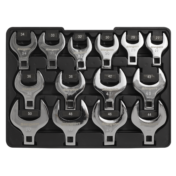 Sealey S01109 ⏐ Siegen Crow's Foot Open End Spanner Set 1/2"Sq Drive 14pc