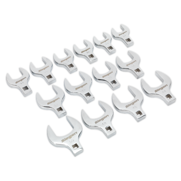 Sealey S01109 ⏐ Siegen Crow's Foot Open End Spanner Set 1/2"Sq Drive 14pc