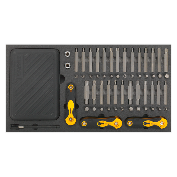 Sealey S01126 ⏐ Siegen Specialised Bit Set & Folding Hex Keys with Tool Tray 192pc