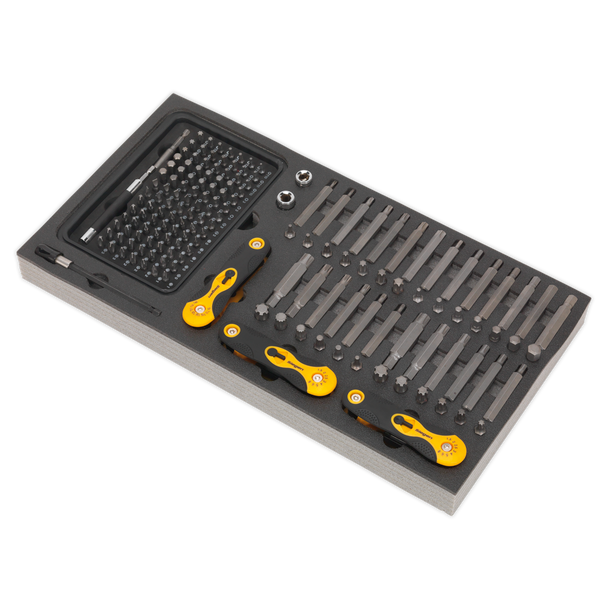 Sealey S01126 ⏐ Siegen Specialised Bit Set & Folding Hex Keys with Tool Tray 192pc