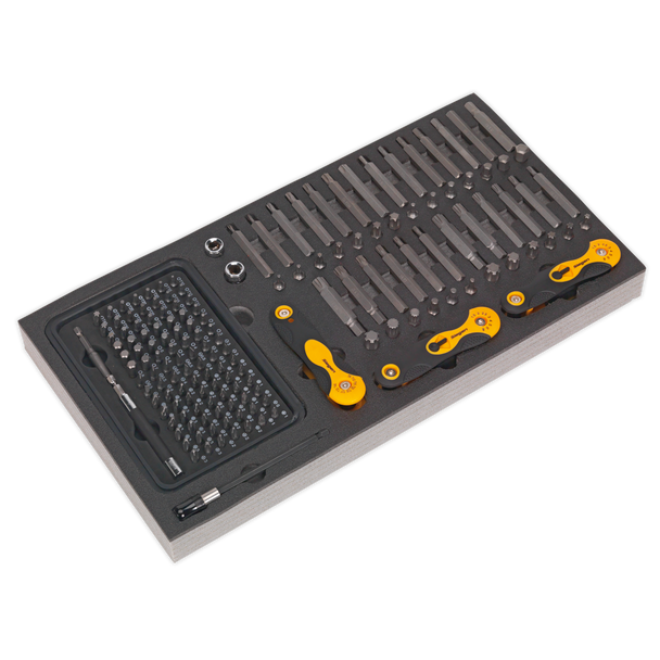 Sealey S01126 ⏐ Siegen Specialised Bit Set & Folding Hex Keys with Tool Tray 192pc