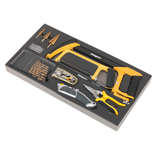 Sealey S01133 ⏐ Siegen Cutting & Drilling Set with Tool Tray 28pc