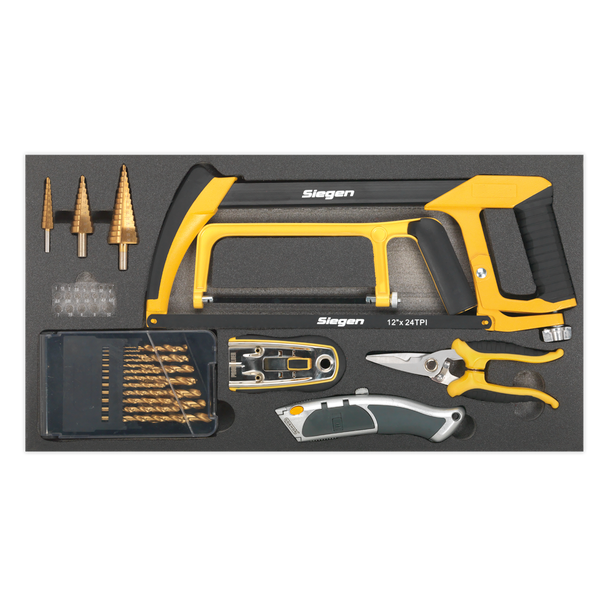 Sealey S01133 ⏐ Siegen Cutting & Drilling Set with Tool Tray 28pc