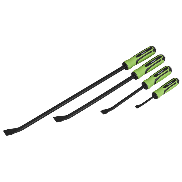 Sealey S01138 ⏐ Siegen Heavy-Duty Angled Pry Bar Set with Hammer Cap 4pc