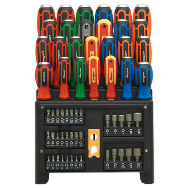 Sealey S01153 ⏐ Siegen Hammer-Thru Screwdriver, Bit & Nut Driver Set 61pc