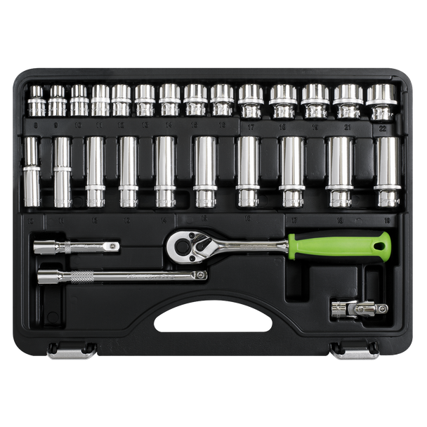 Sealey S01236 ⏐ Siegen Socket Set 3/8"Sq Drive 28pc