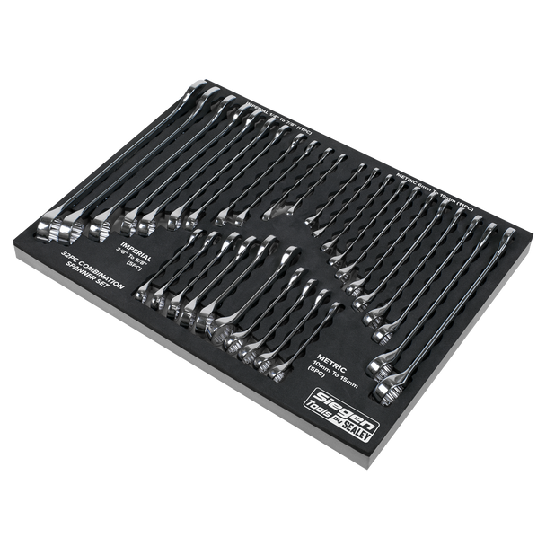 Sealey S01239 ⏐ Siegen Metric/Imperial Combination Spanner Set 32pc