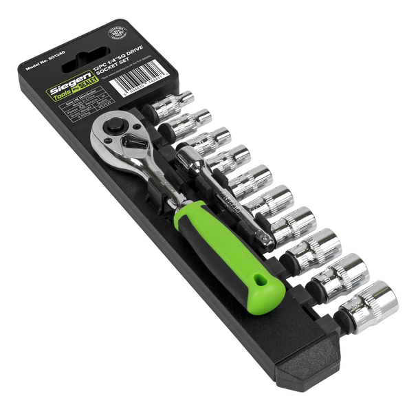 Sealey S01240 ⏐ Siegen Socket Set 1/4"Sq Drive 12pc