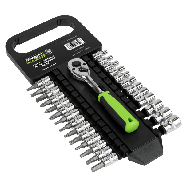 Sealey S01241 ⏐ Siegen Socket & Socket Bit Set 1/4"Sq Drive 27pc