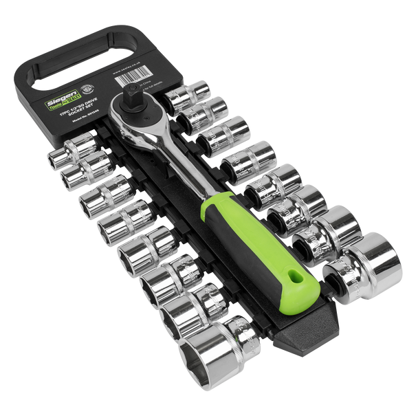 Sealey S01245 ⏐ Siegen Socket Set 1/2"Sq Drive 17pc