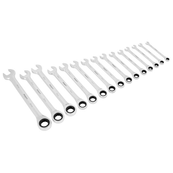 Sealey S01247 ⏐ Siegen Combination Ratchet Spanner Set 15pc