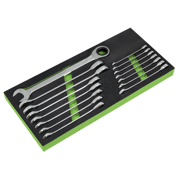 Sealey S01247 ⏐ Siegen Combination Ratchet Spanner Set 15pc