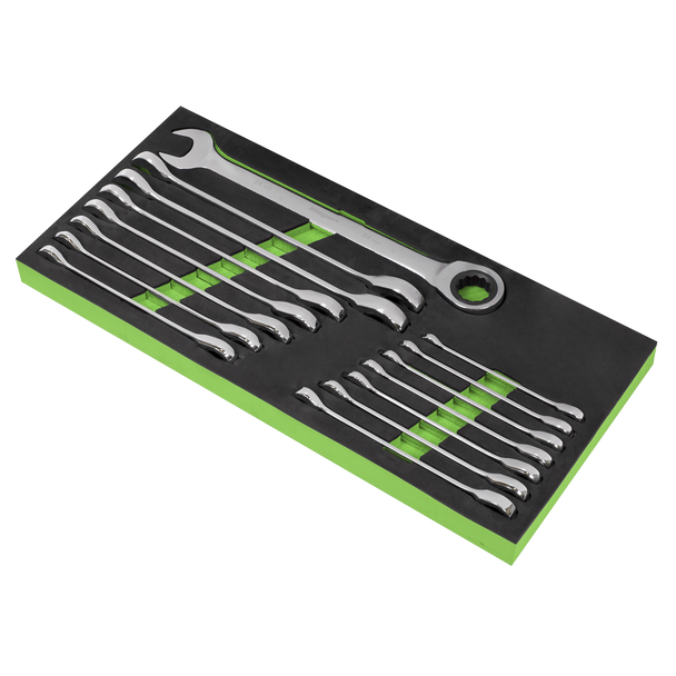 Sealey S01247 ⏐ Siegen Combination Ratchet Spanner Set 15pc