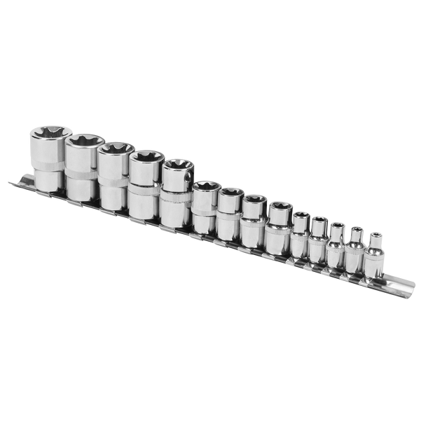 Sealey S01265 ⏐ Siegen TRX-Star* Socket Set E4-E24 1/4", 3/8" & 1/2"Sq Drive 14pc