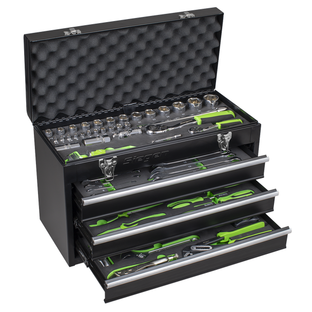 Sealey S01266 ⏐ Siegen Portable Tool Chest 3 Drawer with Tool Kit 98pc
