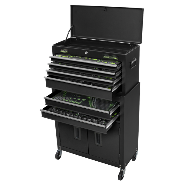 Sealey S01267 ⏐ Top Chest & Rollcab Combination 6 Drawer with Tool Kit 247pc
