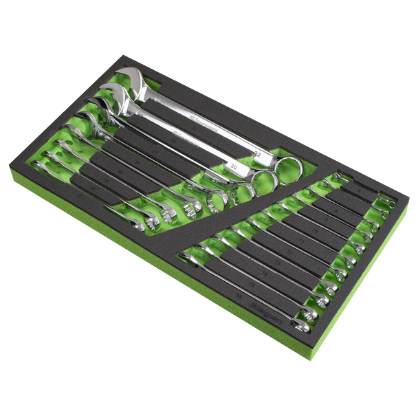 Sealey S01272 ⏐ Siegen Combination Spanner Set with Tool Tray 19pc