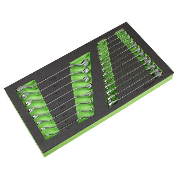 Sealey S01273 ⏐ Siegen Combination & Deep Offset Spanner Set with Tool Tray 20pc