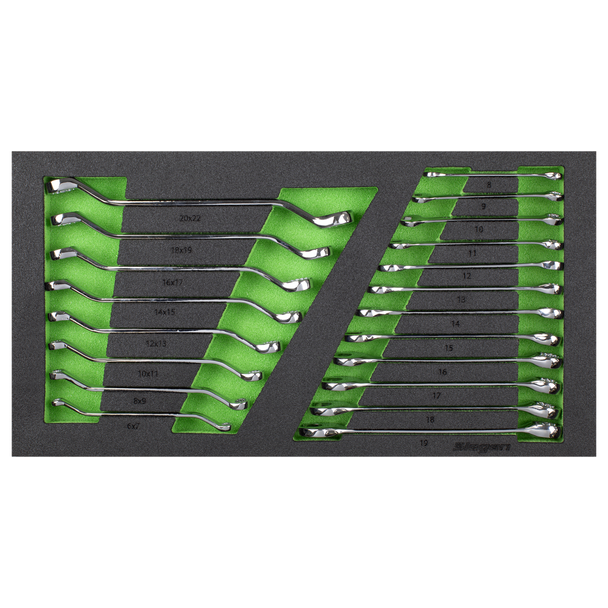 Sealey S01273 ⏐ Siegen Combination & Deep Offset Spanner Set with Tool Tray 20pc