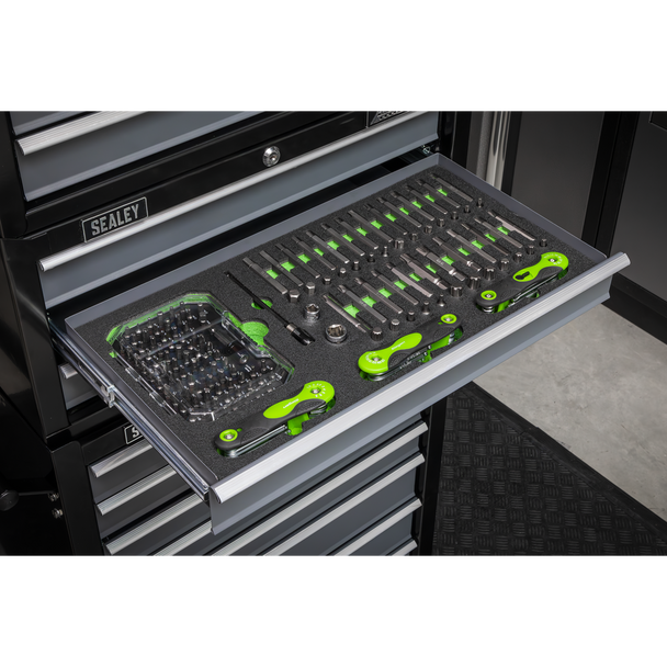 Sealey S01275 ⏐ Siegen Specialised Bit Set & Folding Hex Keys with Tool Tray 170pc