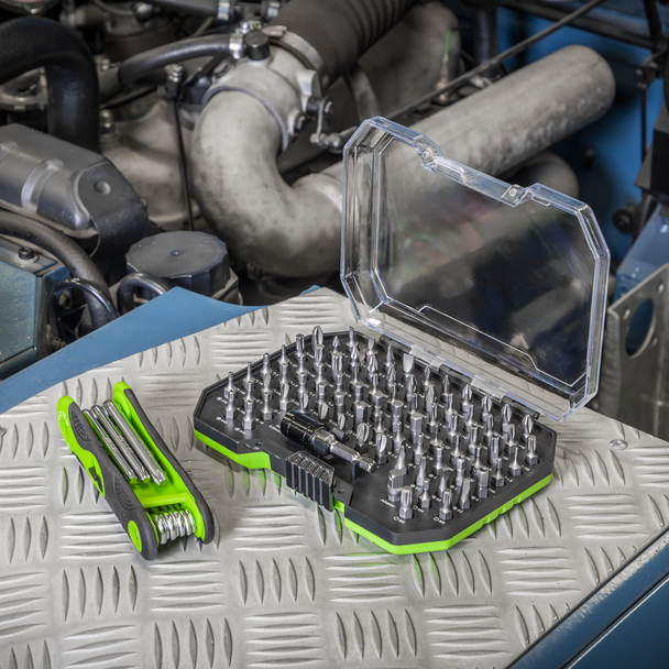 Sealey S01275 ⏐ Siegen Specialised Bit Set & Folding Hex Keys with Tool Tray 170pc