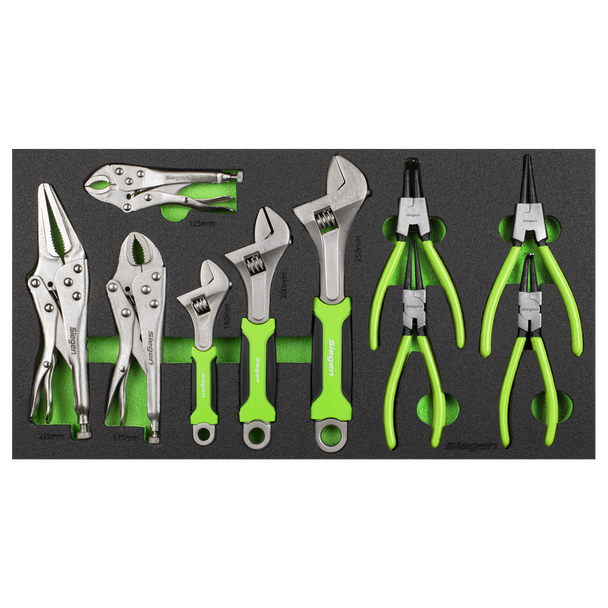 Sealey S01278 ⏐ Siegen Adjustable Wrench & Pliers Set with Tool Tray 10pc