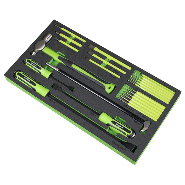 Sealey S01279 ⏐ Siegen Pry Bar, Hammer & Punch Set with Tool Tray 23pc