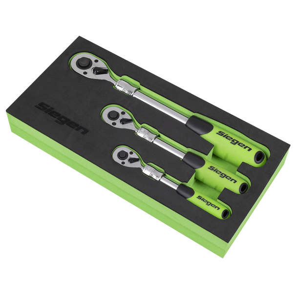 Sealey S01285 ⏐ Siegen Extendable Ratchet Wrench Set 3pc