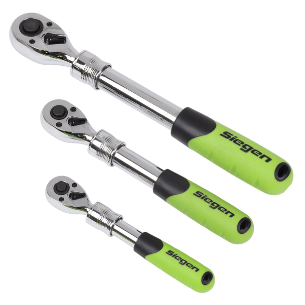 Sealey S01285 ⏐ Siegen Extendable Ratchet Wrench Set 3pc